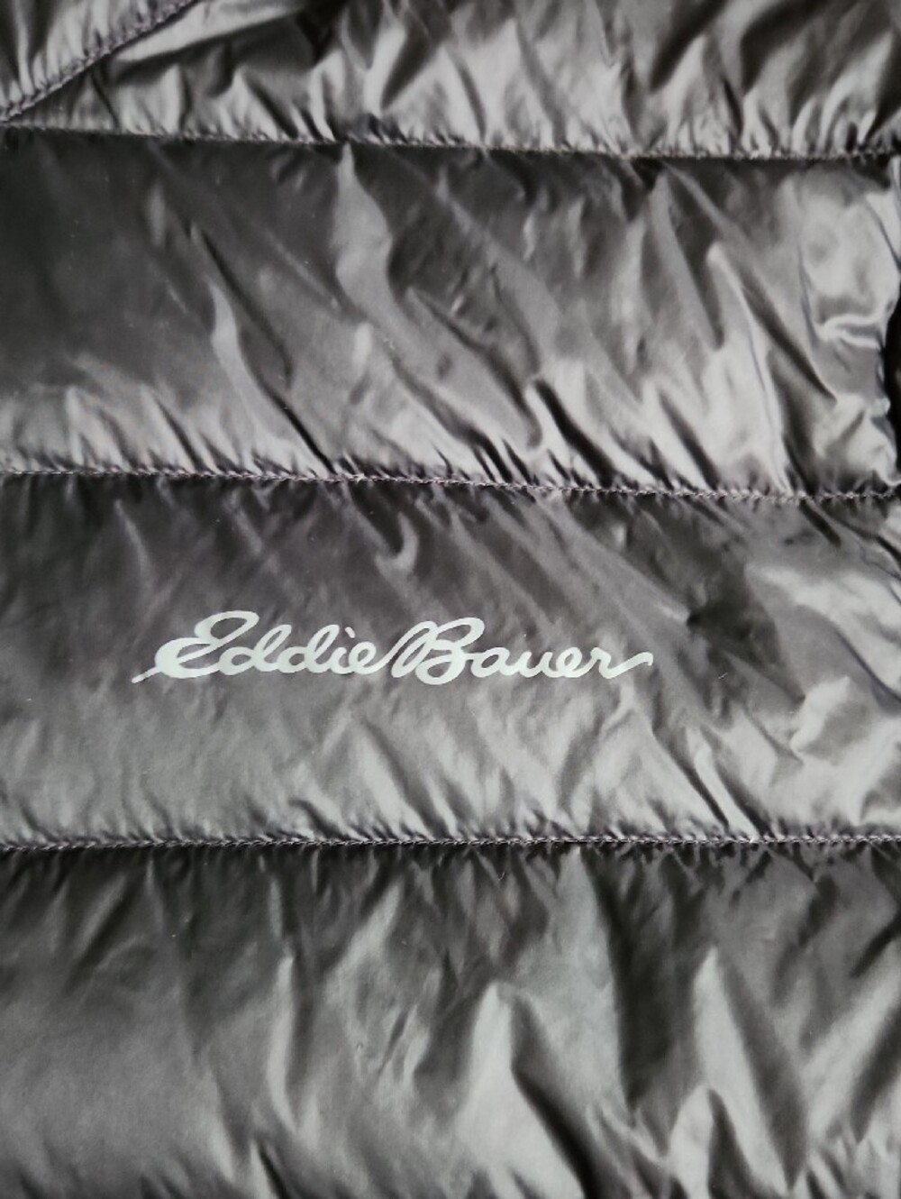 Eddie Bauer, Mens Black Hooded Down Puffer Jacket, Sz Medium - Picture 2 of 14